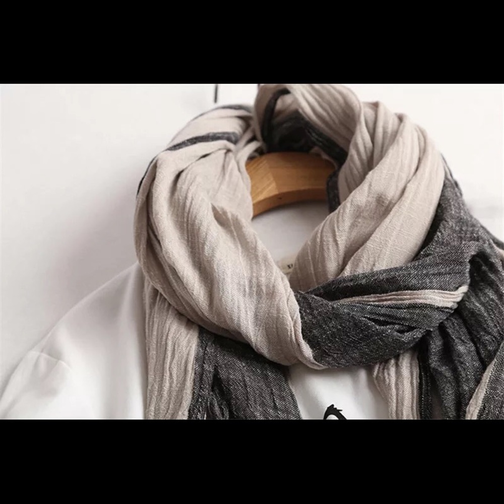 Gray Earthly Dua Joy Cotton Wrap Scarf Shawl - Picture 2 of 3